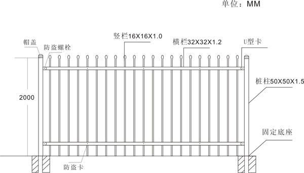 鋅鋼護欄圖紙